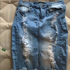 Mini Distressed Skirt